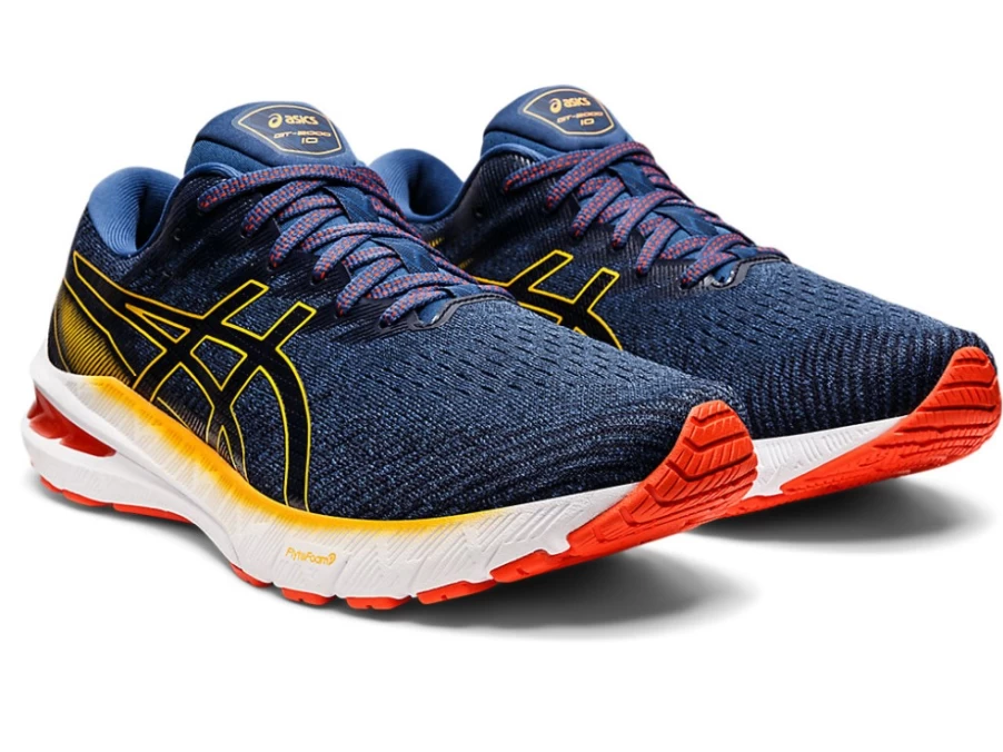 ASICS GT-2000 10 Running Shoes for Men - Midnight Blue/Citrus - Stability & Cushioning