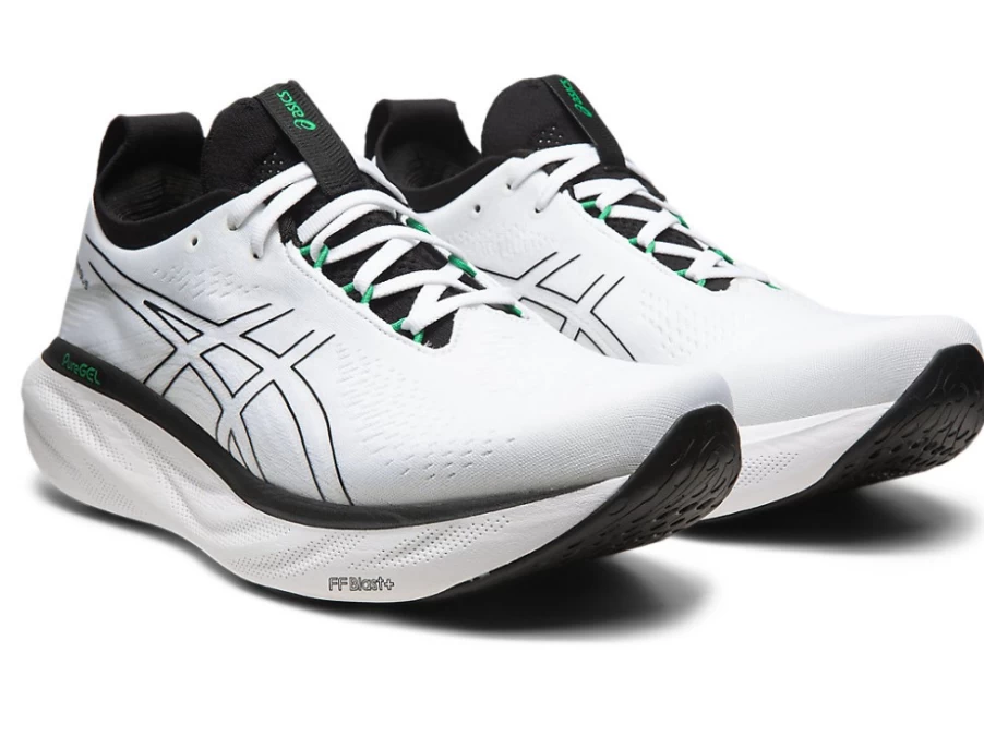ASICS GEL-NIMBUS 25 Men's Running Shoes - White/Black - Premium Cushioning for Comfort & Support
