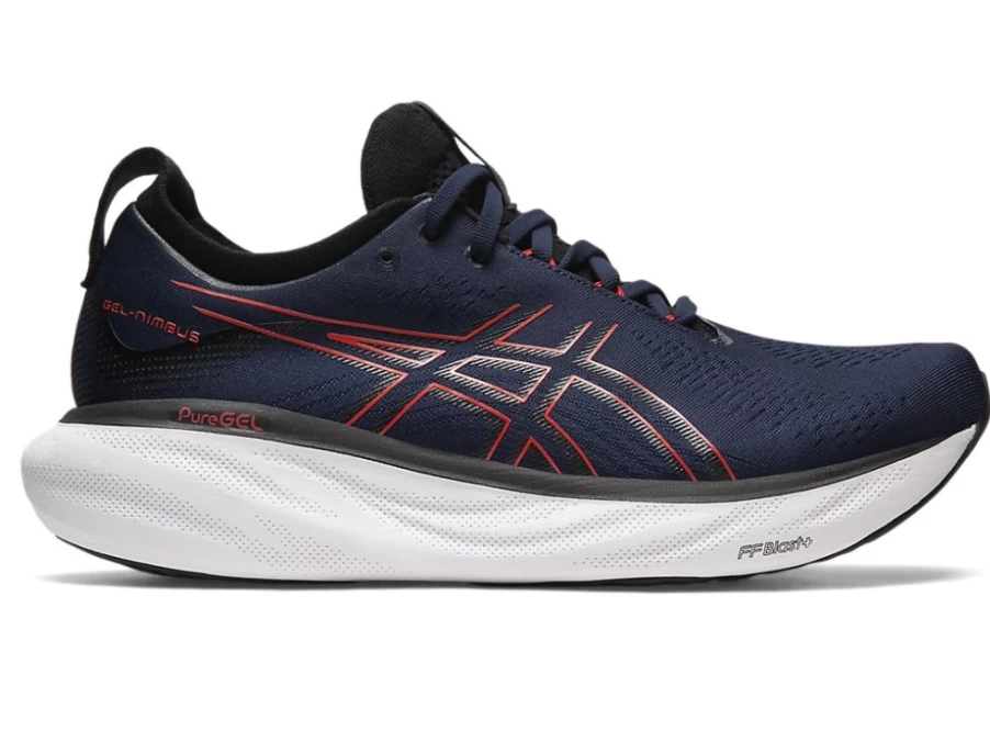ASICS GEL-NIMBUS 25 Men's Running Shoes - Midnight/Electric Red