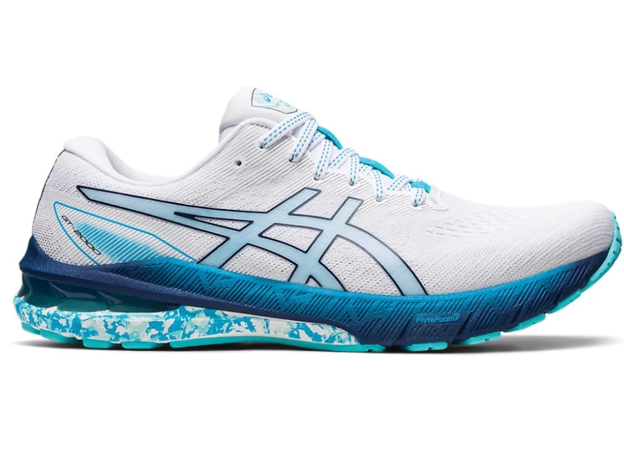 ASICS GT-2000 10 Running Shoes for Men - White/Ice Mint - Cushioned Stability Road Sneakers