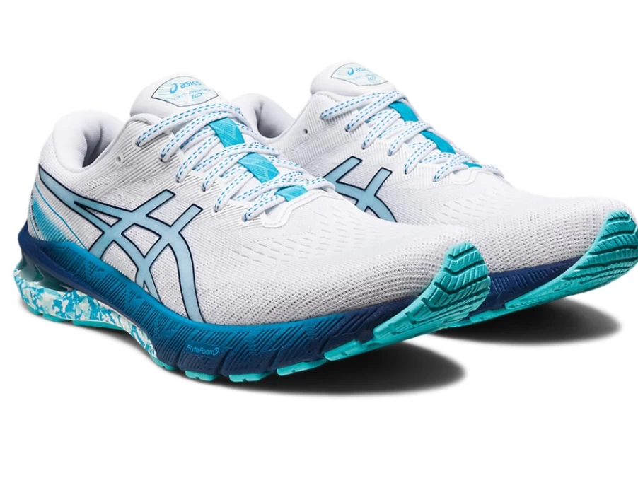 ASICS GT-2000 10 Running Shoes for Men - White/Ice Mint - Cushioned Stability Road Sneakers