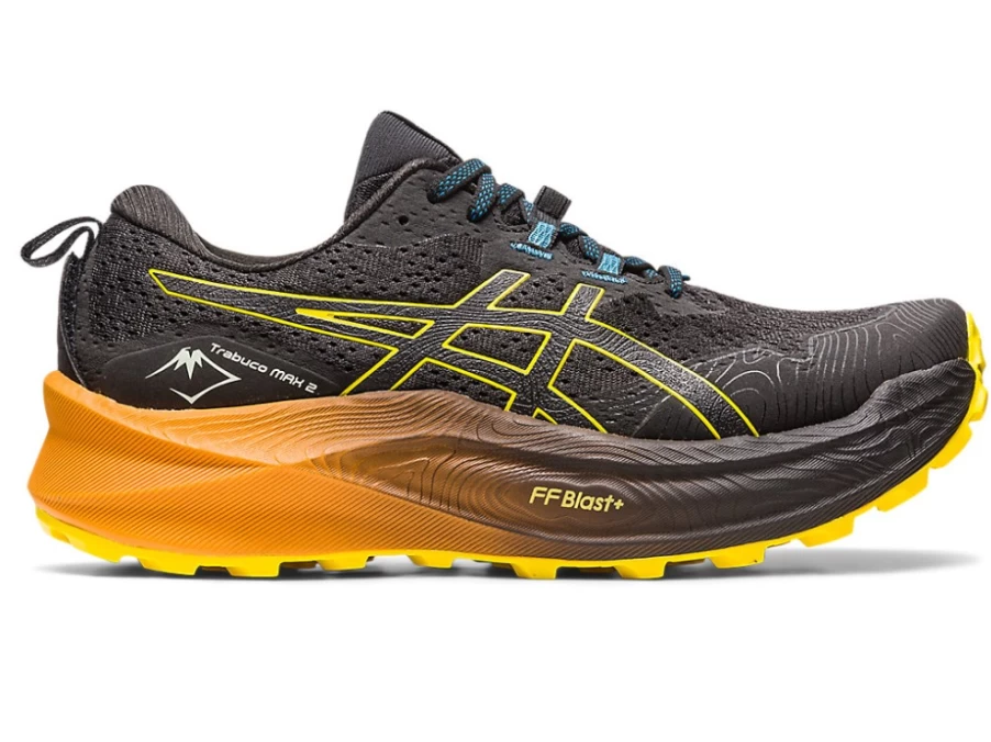 ASICS Trabuco Max 2 Men's Trail Running Shoes - Black/Golden Yellow