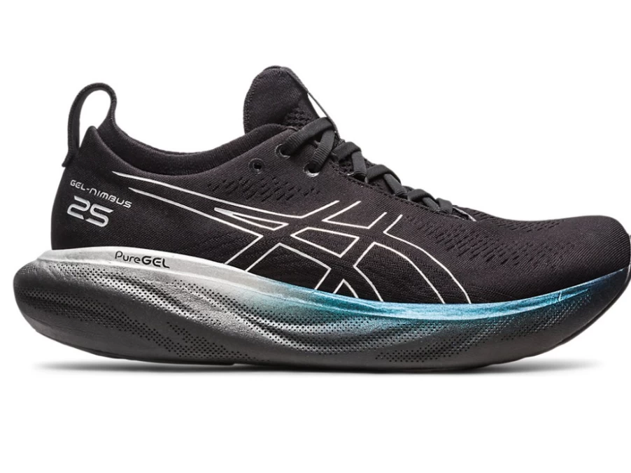 ASICS Men's GEL-NIMBUS 25 Running Shoes - Black/Pure Silver