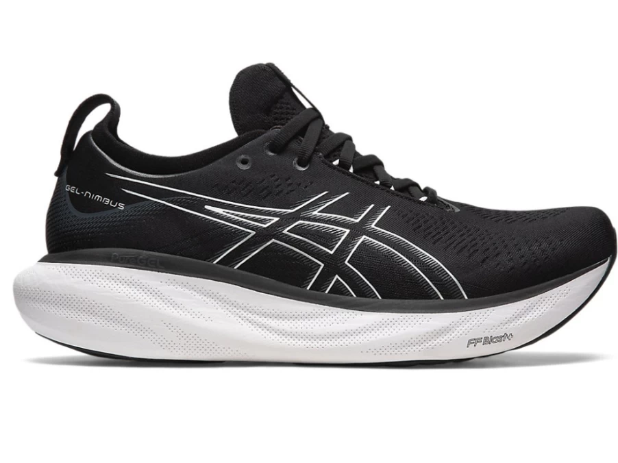 ASICS Men's GEL-NIMBUS 25 WIDE Running Shoes - Black/Pure Silver