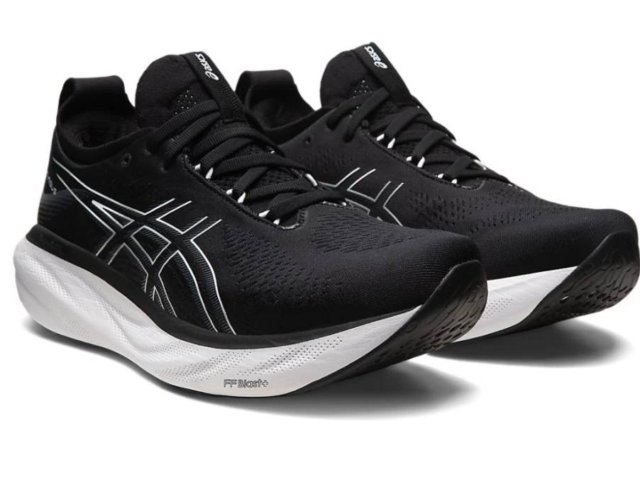 ASICS Men's GEL-NIMBUS 25 WIDE Running Shoes - Black/Pure Silver