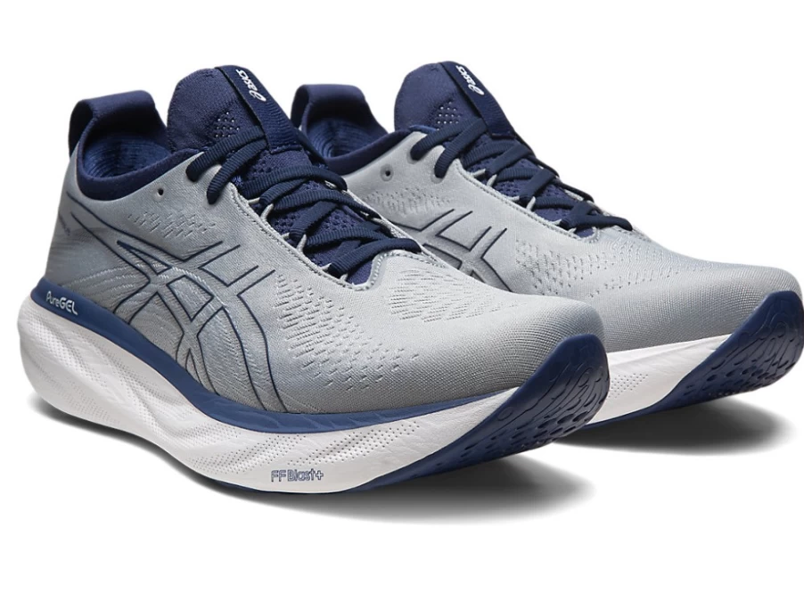 ASICS Men's GEL-NIMBUS 25 WIDE Running Shoes - Sheet Rock/Indigo Blue