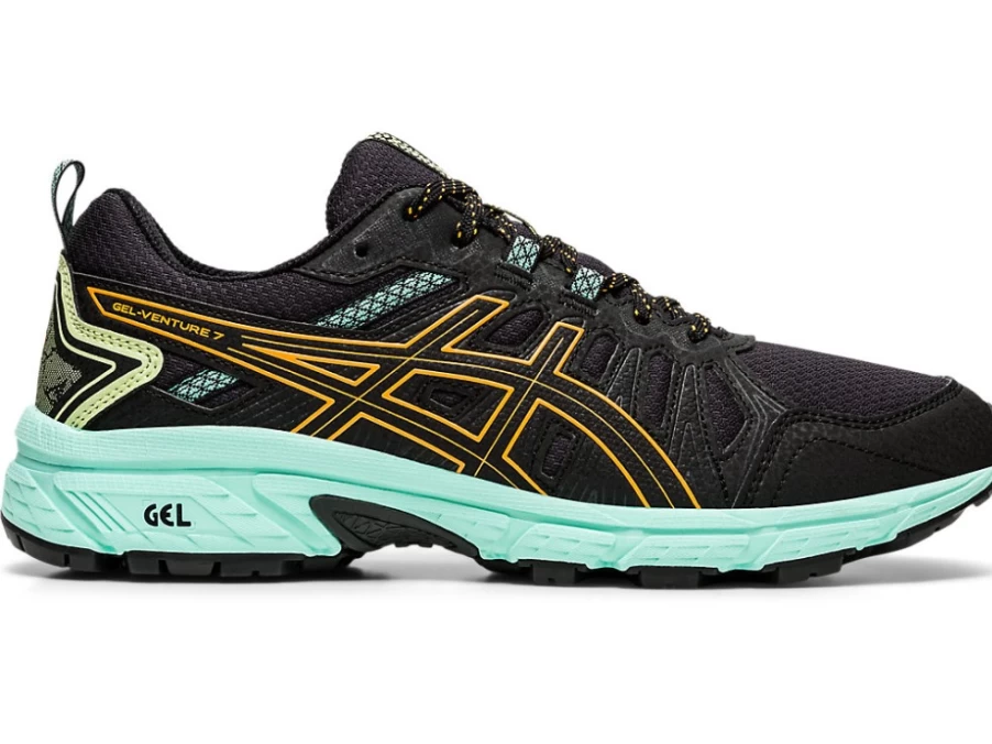 ASICS Women's GEL-VENTURE 7 Running Shoes - Black/Orange Pop