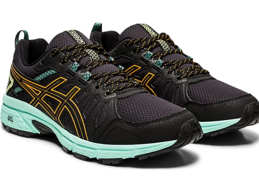 ASICS Women's GEL-VENTURE 7 Running Shoes - Black/Orange Pop