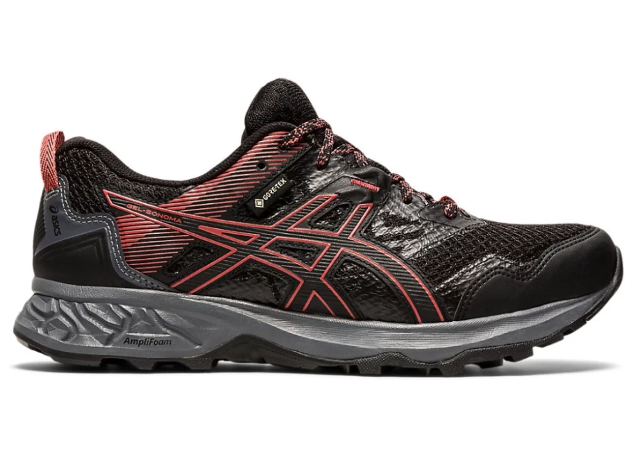 ASICS Women's GEL-SONOMA 5 G-TX Trail Running Shoes - Black/Dried Rose, Waterproof Hiking Sneakers