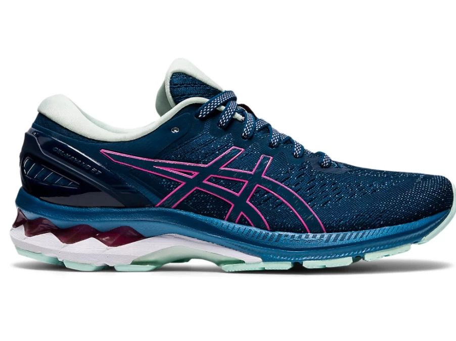 ASICS Women's GEL-KAYANO 27 Running Shoes - Mako Blue/Hot Pink