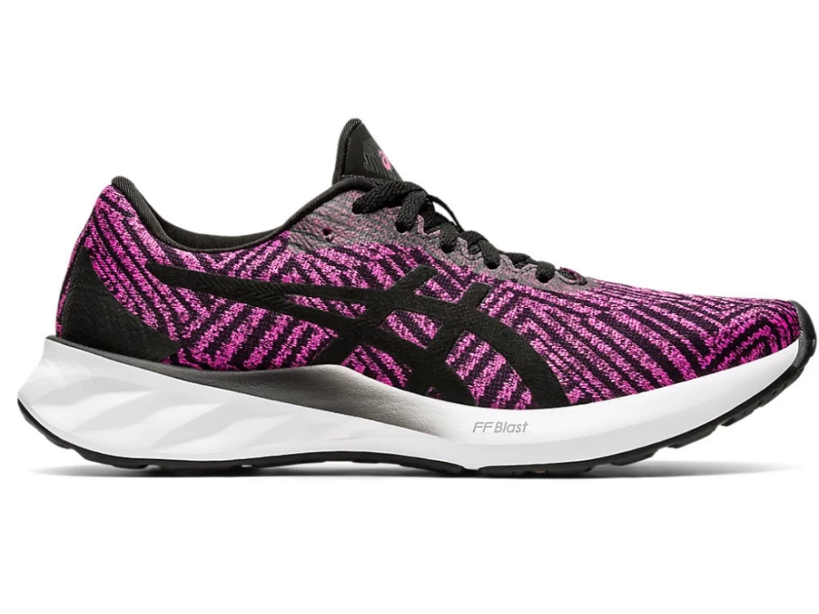 ASICS WOMEN'S ROADBLAST RUNNING SHOES - PINK GLO/BLACK