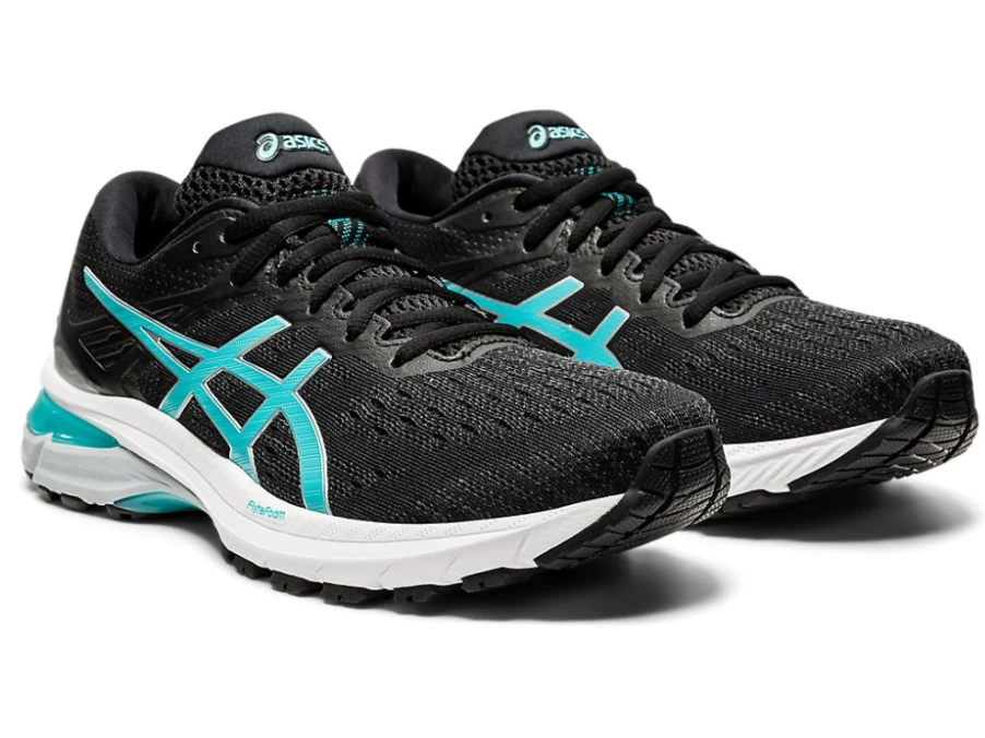 ASICS Women's GT-2000 9 Running Shoes in Black/Techno Cyan - Lightweight Stability Sneakers