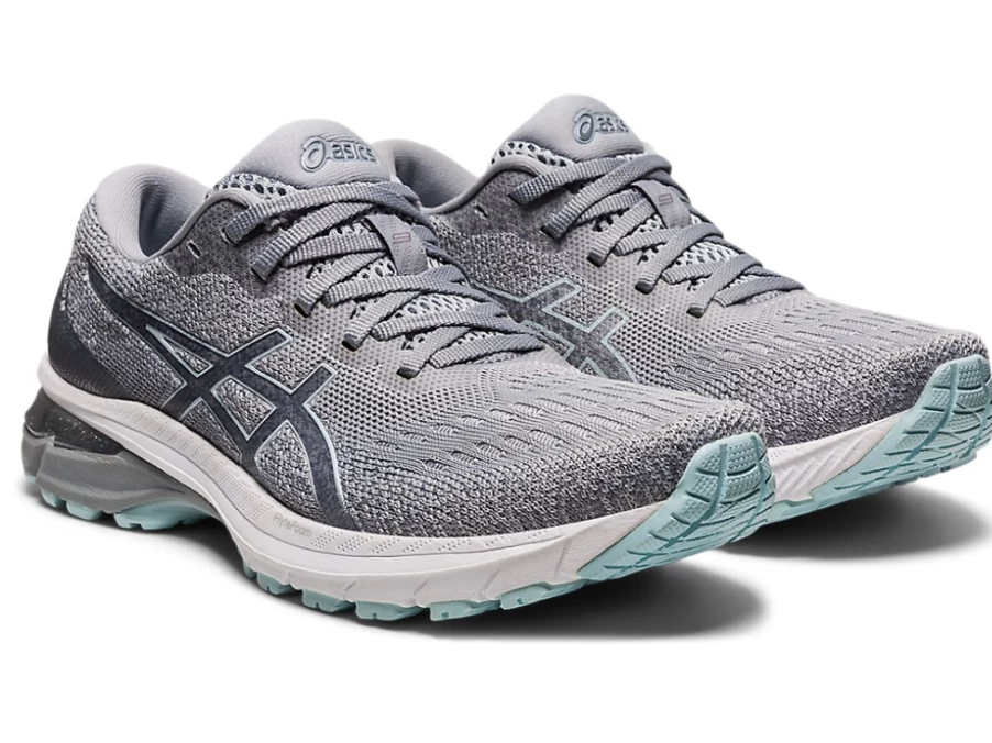 ASICS Women's GT-2000 9 KNIT Running Shoes - Piedmont Grey/Aqua Angel