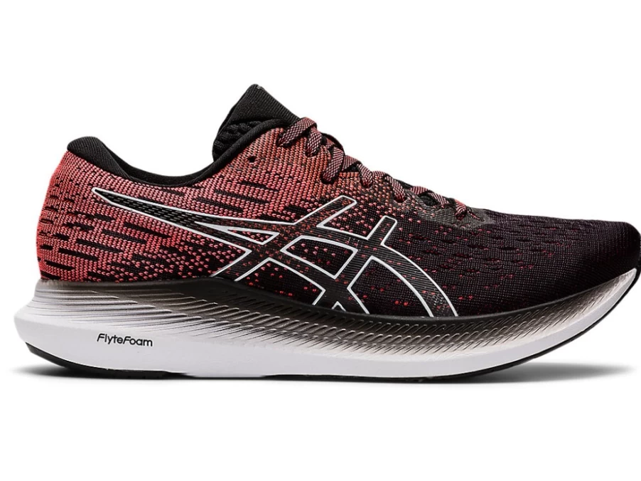ASICS Women's EVORIDE 2 Running Shoes - Black/Blazing Coral - Lightweight Performance Sneakers