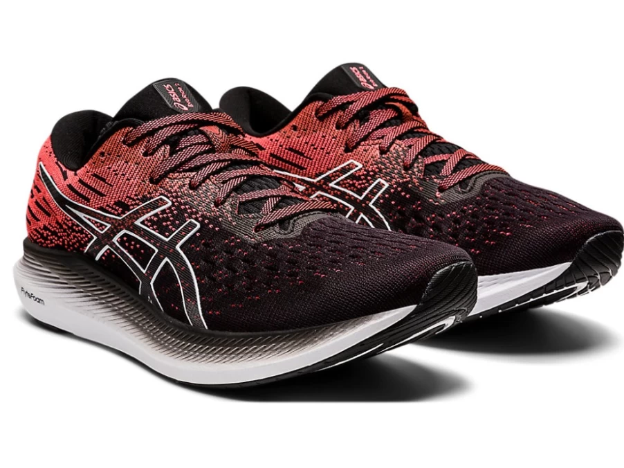 ASICS Women's EVORIDE 2 Running Shoes - Black/Blazing Coral - Lightweight Performance Sneakers
