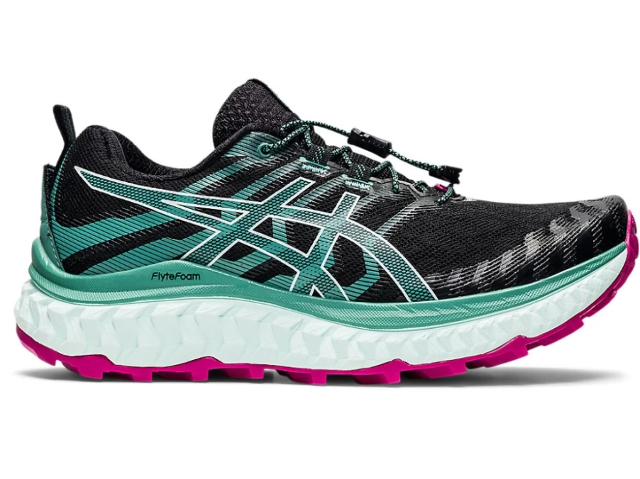 ASICS Women's TRABUCO MAX Running Shoes in Black/Soothing Sea