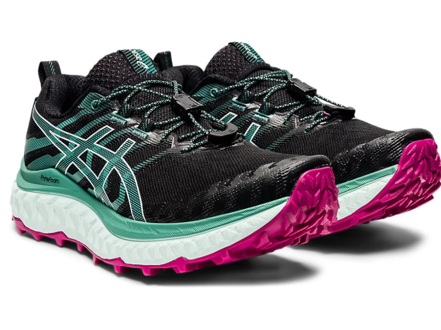 ASICS Women's TRABUCO MAX Running Shoes in Black/Soothing Sea