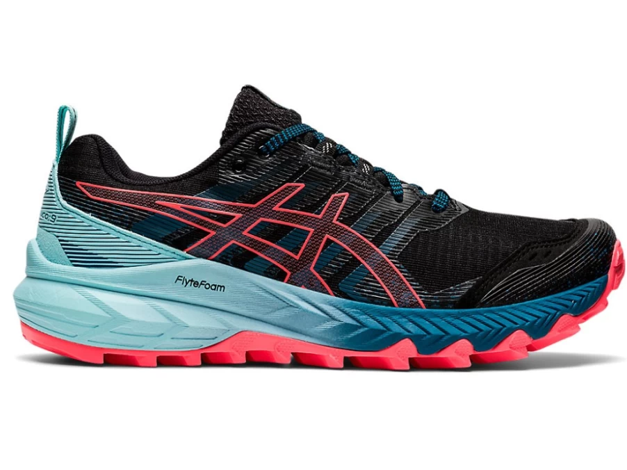 ASICS GEL-TRABUCO 9 Women's Trail Running Shoes - Black/Blazing Coral