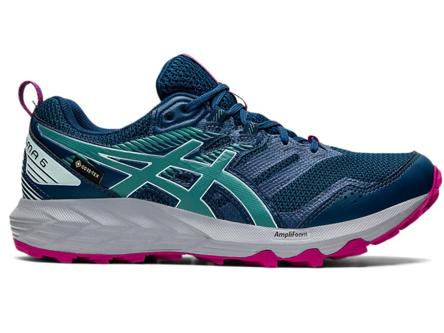 ASICS GEL-SONOMA 6 G-TX Women's Trail Running Shoes - Mako Blue/Sage, Waterproof Gore-Tex Hiking Sneakers
