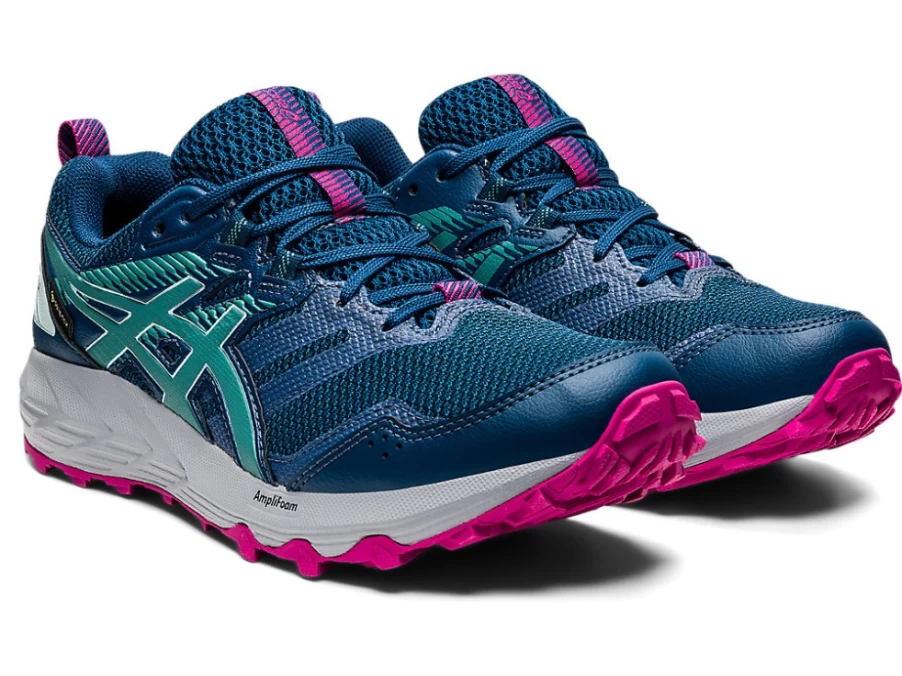 ASICS GEL-SONOMA 6 G-TX Women's Trail Running Shoes - Mako Blue/Sage, Waterproof Gore-Tex Hiking Sneakers