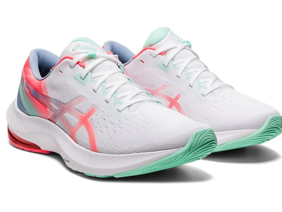 ASICS Women's GEL-PULSE 13 Running Shoes in White/Blazing Coral - Lightweight Cushioned Sneakers