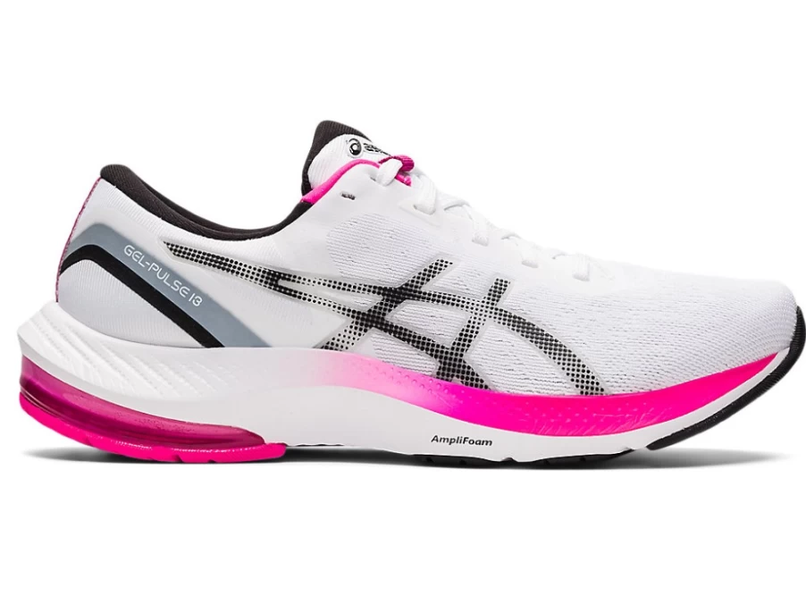ASICS GEL-PULSE 13 Women's Running Shoes - White/Black - Lightweight Cushioned Sneakers