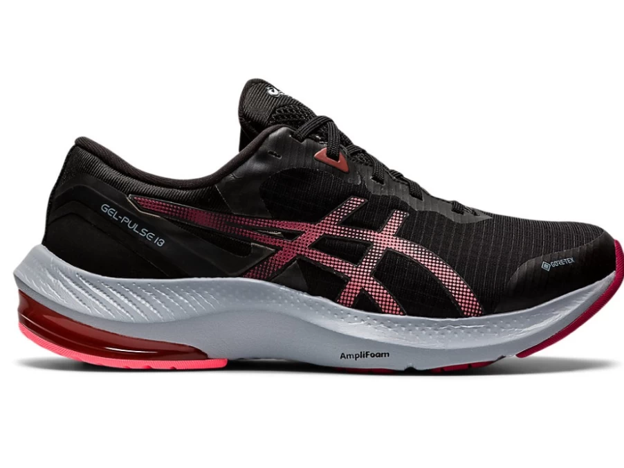 ASICS GEL-PULSE 13 G-TX Women's Running Shoes - Black/Blazing Coral GTX Trail Sneakers