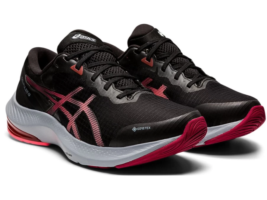 ASICS GEL-PULSE 13 G-TX Women's Running Shoes - Black/Blazing Coral GTX Trail Sneakers