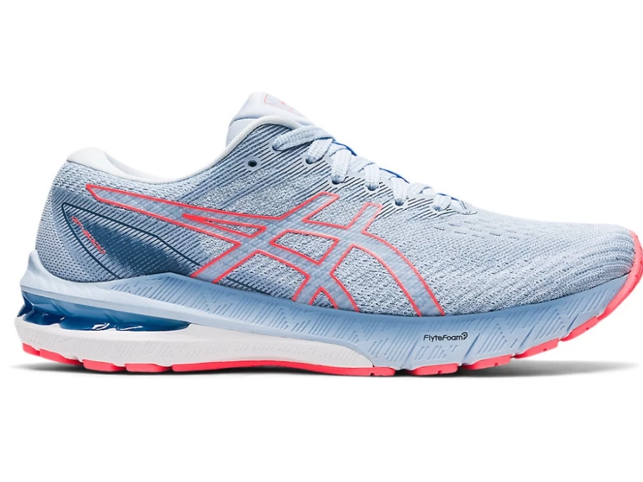 ASICS Women's GT-2000 10 Running Shoes in Mist/Blazing Coral - Lightweight Stability Sneakers