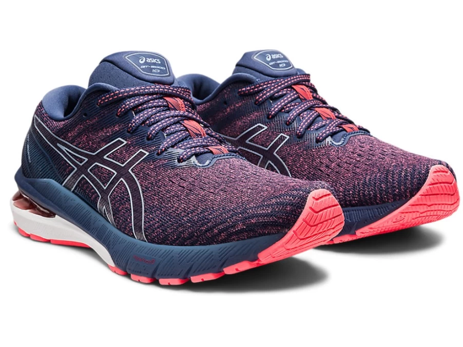 ASICS Women's GT-2000 10 Running Shoes - Blazing Coral/Thunder Blue