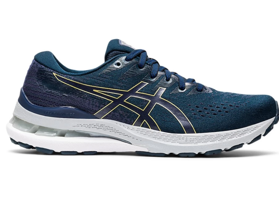 ASICS Women's GEL-KAYANO 28 Running Shoes in French Blue/Thunder Blue (D Width)
