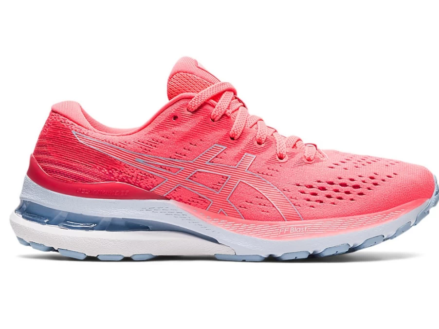 ASICS Women's GEL-KAYANO 28 Running Shoes - Blazing Coral/Mist, Stability Support for Women