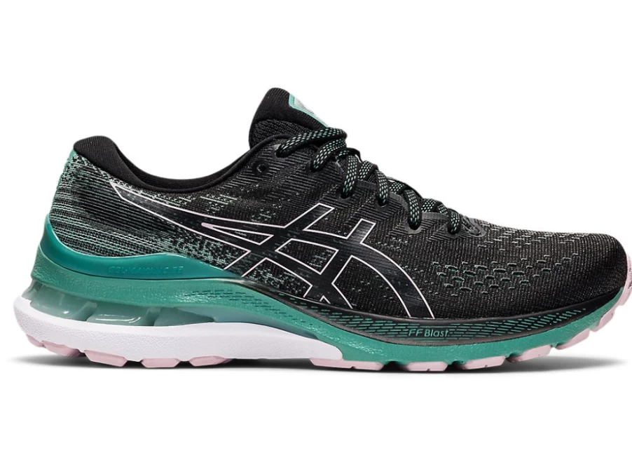 ASICS Women's GEL-KAYANO 28 Running Shoes - Black/Sage