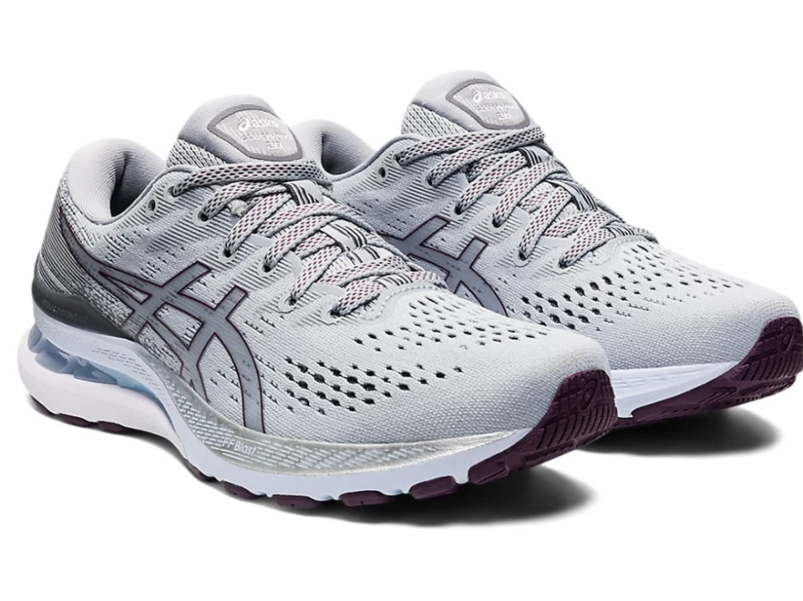 ASICS Women's GEL-KAYANO 28 Running Shoes - Piedmont Grey/Deep Plum