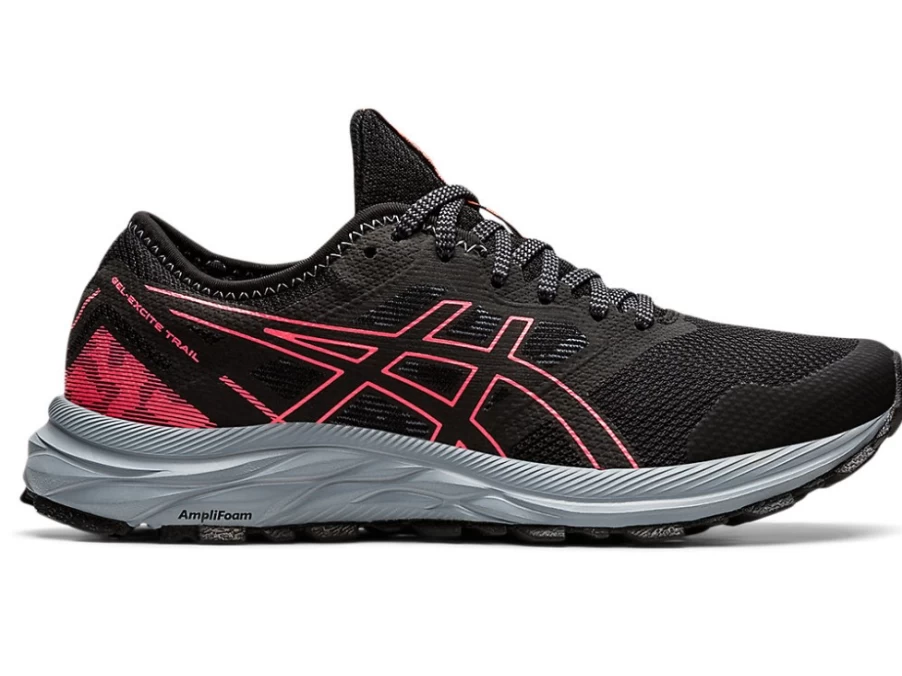 ASICS Women's GEL-EXCITE TRAIL Running Shoes - Black/Blazing Coral