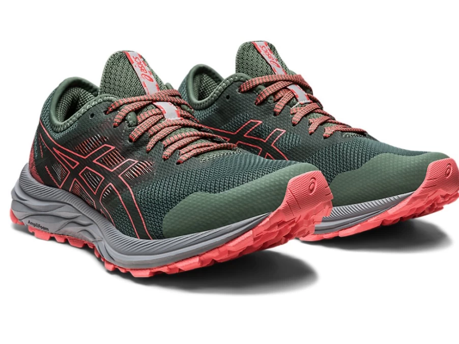 ASICS Women's GEL-EXCITE TRAIL Running Shoes in Ivy/Papaya Color