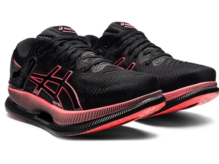 ASICS METARIDE Women's Running Shoes - Black/Blazing Coral