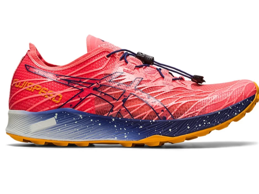 ASICS WOMEN's FujiSpeed Running Shoes in Papaya/Indigo Blue