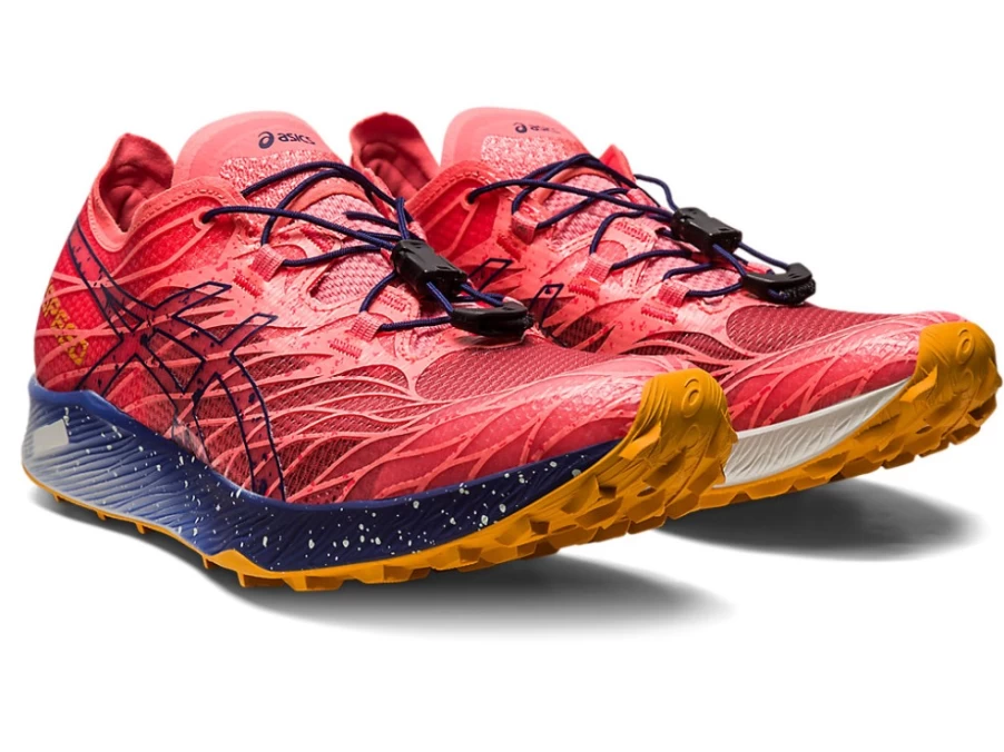 ASICS WOMEN's FujiSpeed Running Shoes in Papaya/Indigo Blue