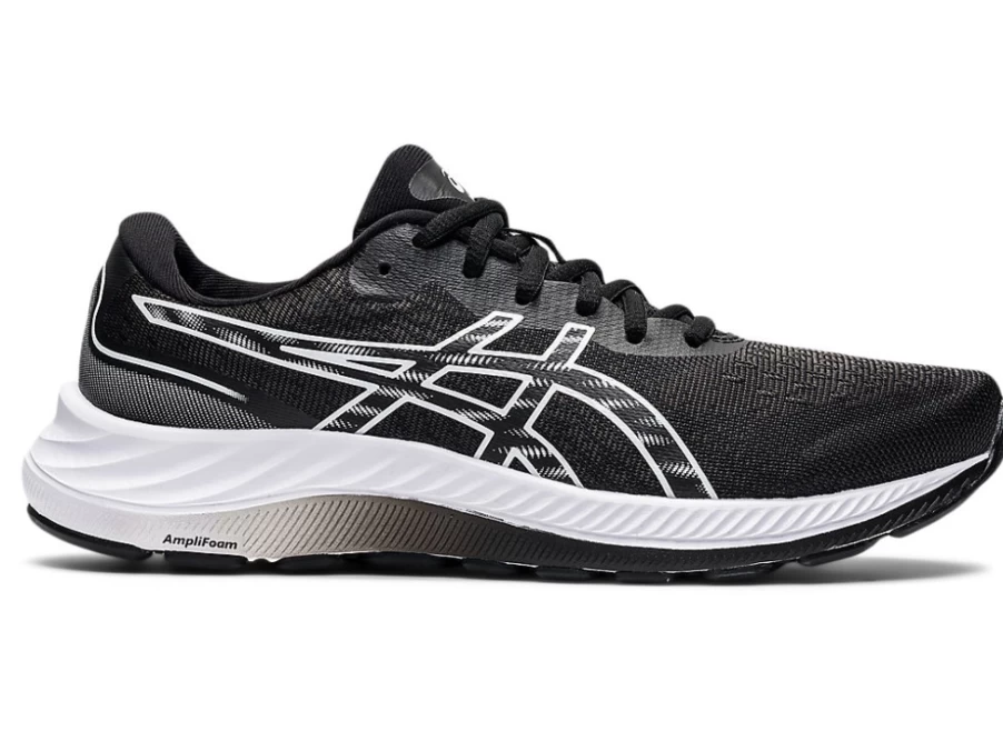 ASICS Women's GEL-EXCITE 9 WIDE Running Shoes in Black/White - Comfort & Support for Wide Feet