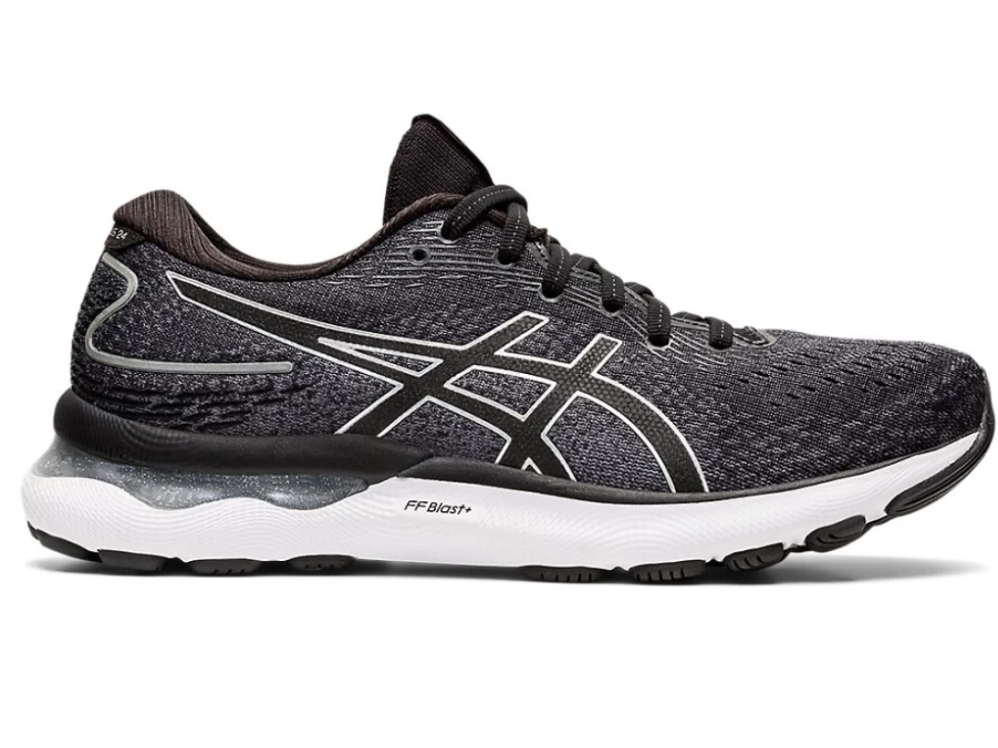 ASICS Women's GEL-NIMBUS 24 WIDE Running Shoes - Black/Pure Silver