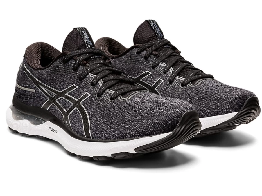ASICS Women's GEL-NIMBUS 24 WIDE Running Shoes - Black/Pure Silver