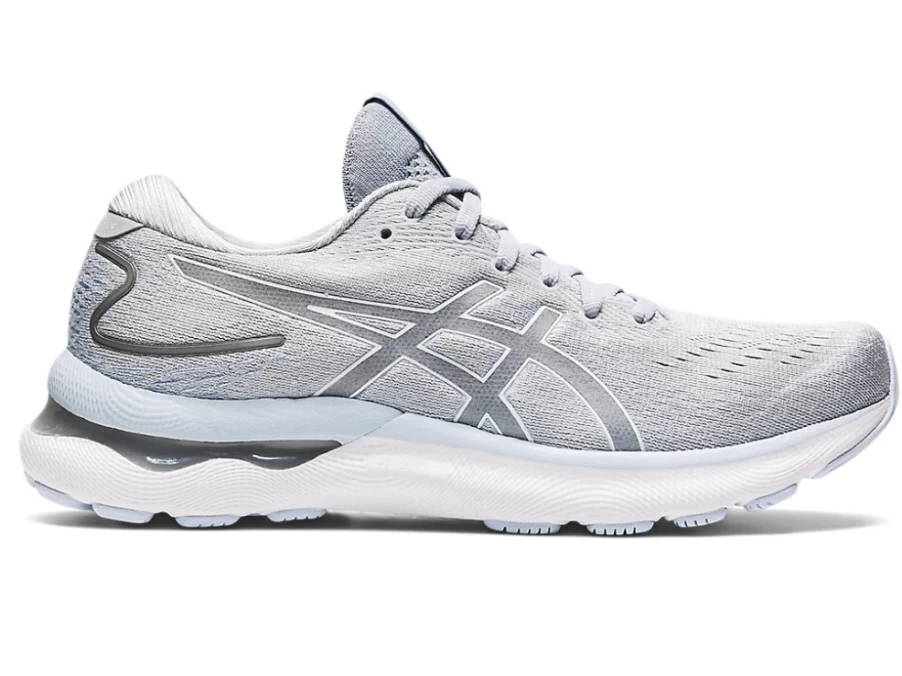 ASICS Women's GEL-NIMBUS 24 WIDE Running Shoes - Piedmont Grey/White