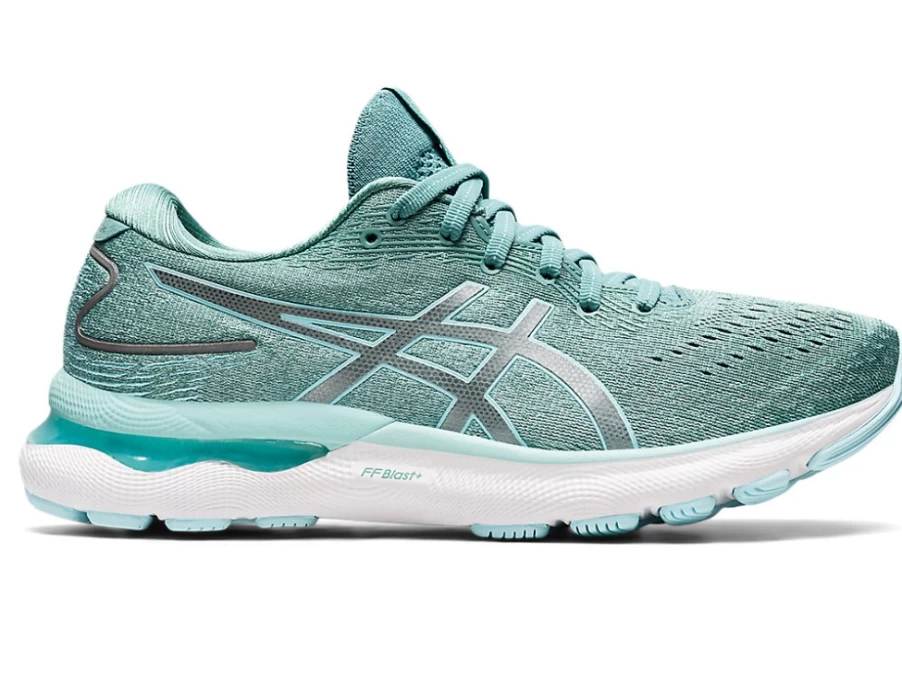 ASICS Women's GEL-NIMBUS 24 WIDE Running Shoes in Sage/Clear Blue