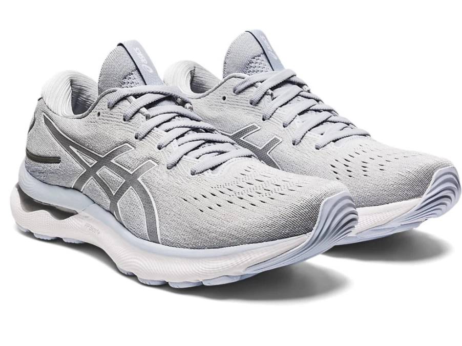 ASICS Women's GEL-NIMBUS 24 Running Shoes - Piedmont Grey/White, Cushioned Comfort for Long-Distance