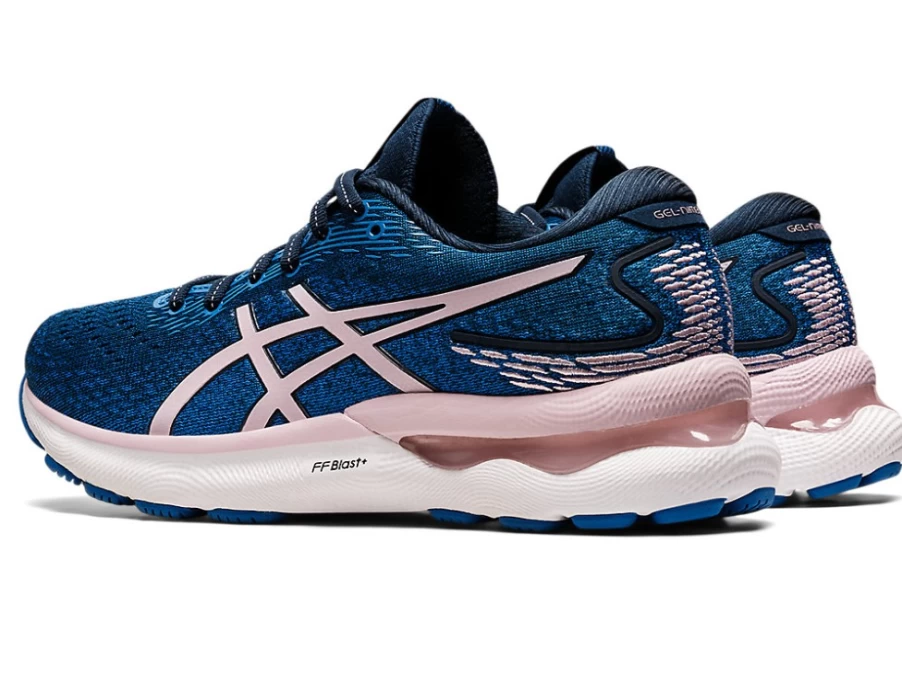 ASICS Women's GEL-NIMBUS 24 Running Shoes - French Blue/Barely Rose