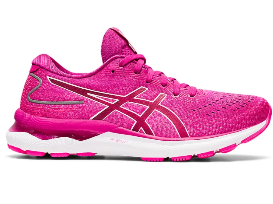 ASICS Women's GEL-NIMBUS 24 Running Shoes - Fuchsia Red/White
