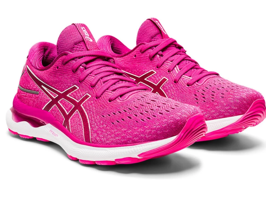 ASICS Women's GEL-NIMBUS 24 Running Shoes - Fuchsia Red/White
