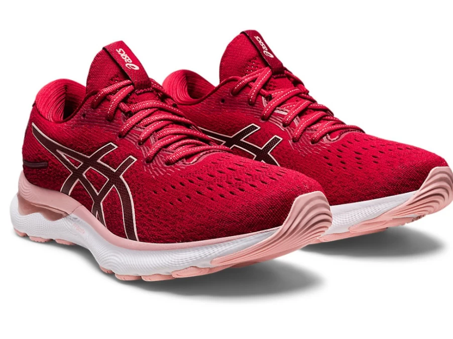 ASICS Women's GEL-NIMBUS 24 Running Shoes - Cranberry/Frosted Rose