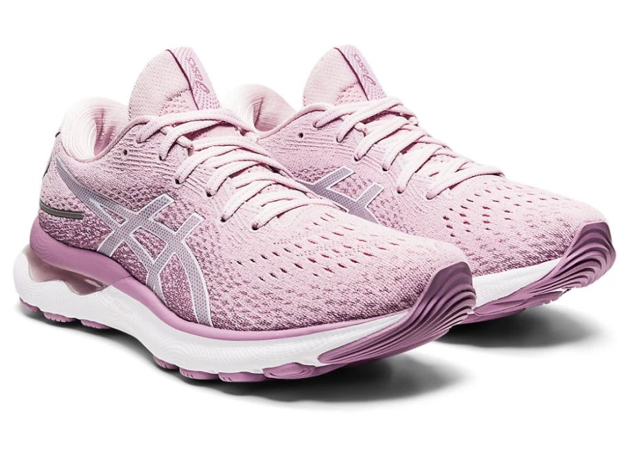 ASICS Women's GEL-NIMBUS 24 Running Shoes - Barely Rose/White